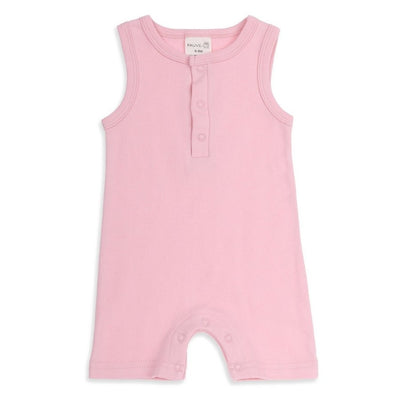 Essentials Organic Sleeveless Romper Rouge Pink - Fauve + Co
