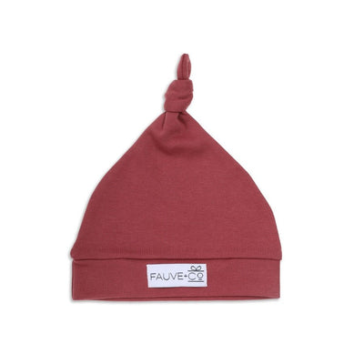 Evie Knotted Beanie Berry - Fauve + Co