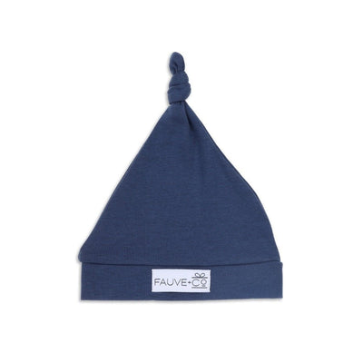 Evie Knotted Beanie Steel Blue - Fauve + Co