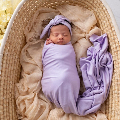 Evie Stretch Swaddle Lilac - Fauve + Co