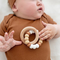 Halo Teething Ring Pebble - Fauve + Co