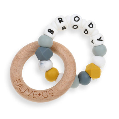 Halo Teething Ring Personalised Meadow - Fauve + Co