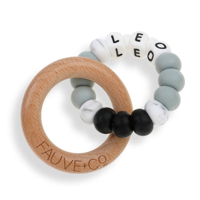 Halo Teething Ring Personalised Shadow - Fauve + Co