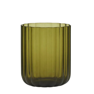 Hazel Glass Tumbler Olive - Fauve + Co
