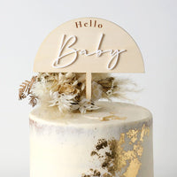 Hello Baby Wooden Cake Topper - Fauve + Co