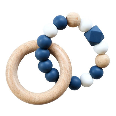 Hex Teething Ring Navy - Fauve + Co