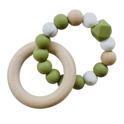 Hex Teething Ring Olive - Fauve + Co