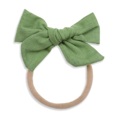 Ivy Linen Hair Bow Jade - Fauve + Co