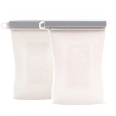 Junobie Reusable Silicone Breastmilk Storage Bags- 2pk (Grey) - Fauve + Co