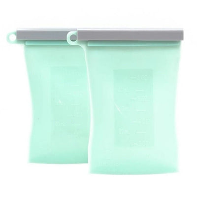 Junobie Reusable Silicone Breastmilk Storage Bags- 2pk (Mint) - Fauve + Co