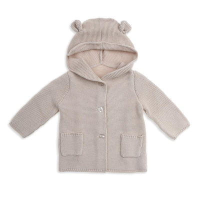 "Little Bear" Cotton Knit Cardigan Oatmeal - Fauve + Co