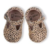 Lottie T-Bar Leather Shoes Leopard - Fauve + Co