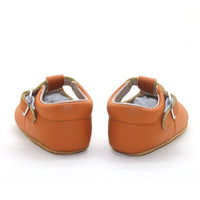 Lottie T-Bar Leather Shoes Tan - Fauve + Co