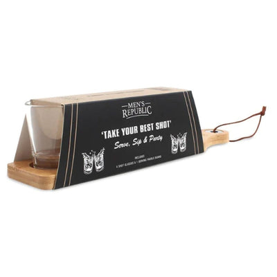Men's Republic Paddle Board with 4 Shot Glasses - Fauve + Co