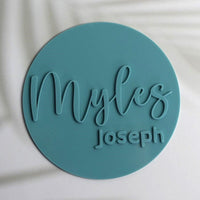 Monocrome Round Acrylic Name Plaque - Fauve + Co