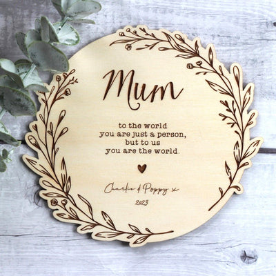 Mother's Day Plaque - Round Floral - Fauve + Co