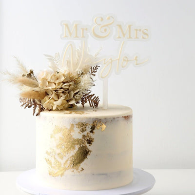 Mr & Mrs Cake Topper - Frosted - Fauve + Co