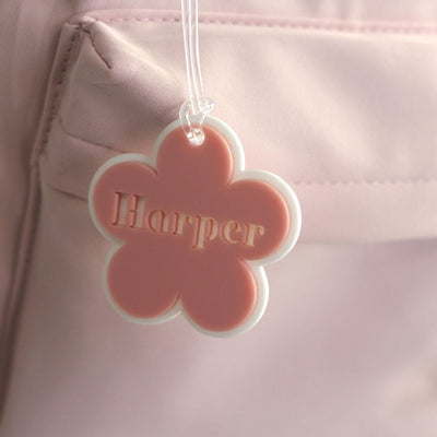 Personalised Acrylic Bag Tag - Flower - Fauve + Co