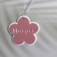 Personalised Acrylic Bag Tag - Flower - Fauve + Co