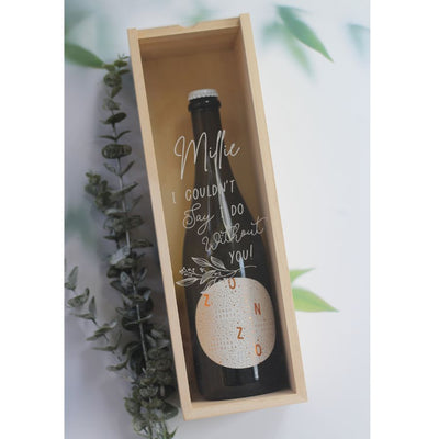 Personalised Acrylic & Wood Wine Box - Bridesmaids - Fauve + Co