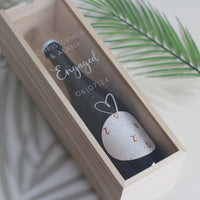 Personalised Acrylic & Wood Wine Box - Engagement - Fauve + Co