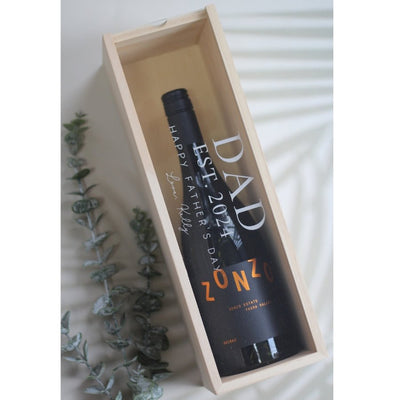 Personalised Acyrlic & Wood Wine Box - Dad - Fauve + Co