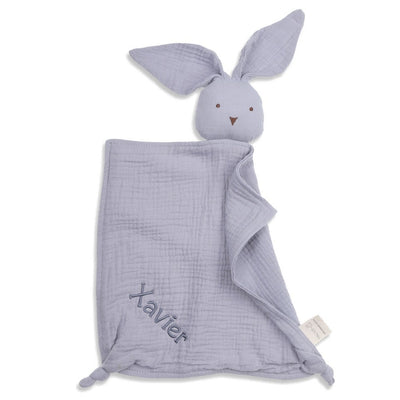 Personalised Bunny Muslin Comforter Grey - Fauve + Co