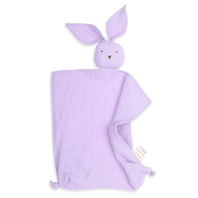 Personalised Bunny Muslin Comforter Lilac - Fauve + Co