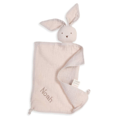 Personalised Bunny Muslin Comforter Taupe - Fauve + Co