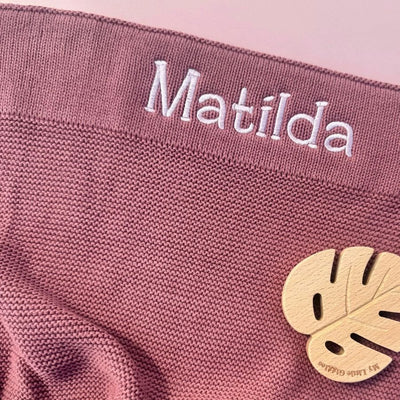 Personalised Cotton Knit Baby Blanket Berry - Fauve + Co