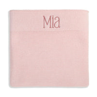 Personalised Cotton Knit Baby Blanket Blush - Fauve + Co