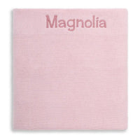 Personalised Cotton Knit Baby Blanket Blush - Fauve + Co