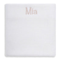 Personalised Cotton Knit Baby Blanket Cream - Fauve + Co