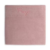 Personalised Cotton Knit Baby Blanket Dusty Pink - Fauve + Co
