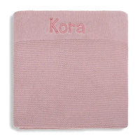 Personalised Cotton Knit Baby Blanket Dusty Pink - Fauve + Co