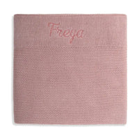 Personalised Cotton Knit Baby Blanket Dusty Pink - Fauve + Co