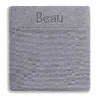 Personalised Cotton Knit Baby Blanket Grey - Fauve + Co
