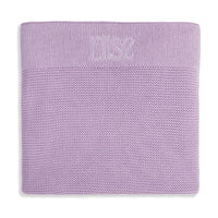 Personalised Cotton Knit Baby Blanket Lilac - Fauve + Co