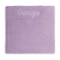 Personalised Cotton Knit Baby Blanket Lilac - Fauve + Co