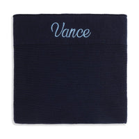 Personalised Cotton Knit Baby Blanket Navy - Fauve + Co