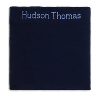 Personalised Cotton Knit Baby Blanket Navy - Fauve + Co