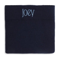 Personalised Cotton Knit Baby Blanket Navy - Fauve + Co