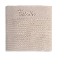 Personalised Cotton Knit Baby Blanket Oatmeal - Fauve + Co