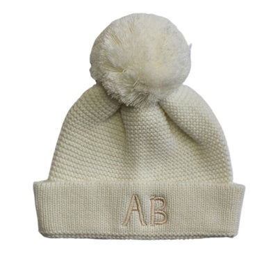 Personalised Cotton Knitted Beanie Cream - Fauve + Co