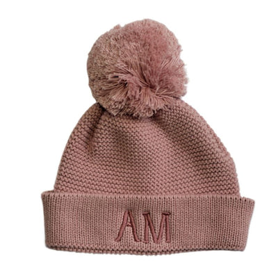 Personalised Cotton Knitted Beanie Dusty Pink - Fauve + Co