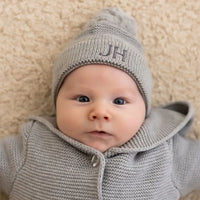 Personalised Cotton Knitted Beanie Grey - Fauve + Co
