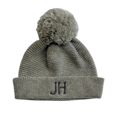 Personalised Cotton Knitted Beanie Grey - Fauve + Co