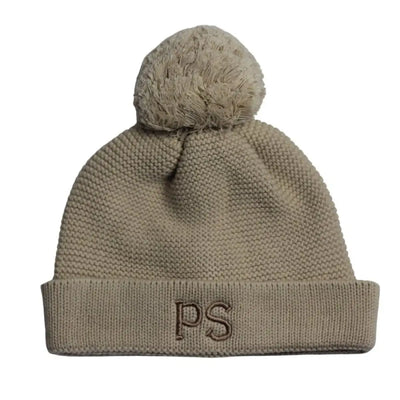 Personalised Cotton Knitted Beanie Oatmeal - Fauve + Co