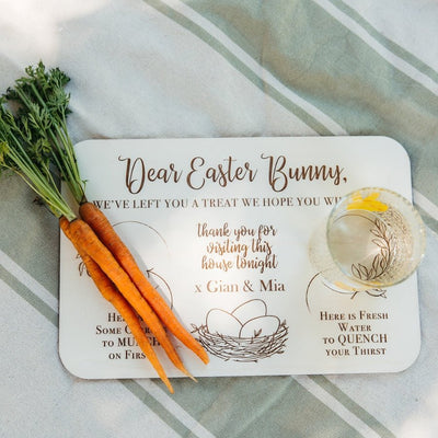 Personalised Easter Bunny Treats Board - Dear Easter Bunny - Fauve + Co