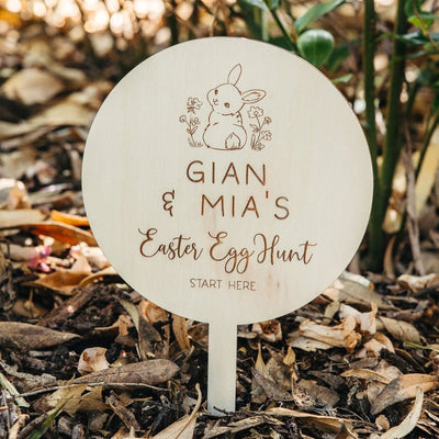 Personalised Easter Egg Hunt Signs - Bunny 2 - Fauve + Co